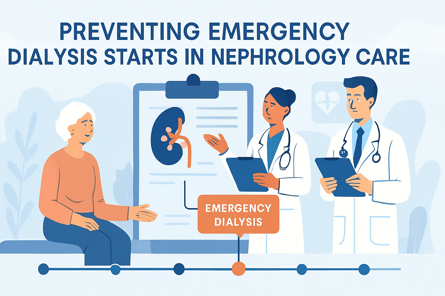 Nephrology care coordinator reviewing patient dialysis preparation timeline
